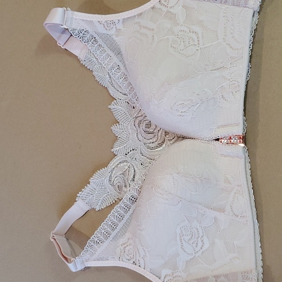 Floral Lace bra adjustable straps jewel closure 42 - Picture 1 of 8